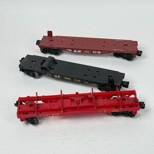 Lionel Vintage O-O27 Gauge Flat Cars Lot of 3 Missing Pieces L&N UP ATSF